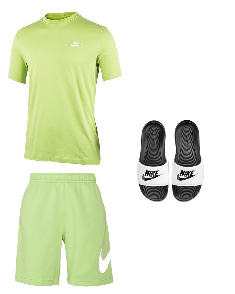 Pack Nike Sportswear pour Homme. T-shirt + Short + Claquettes