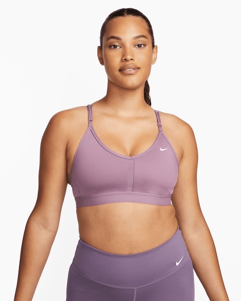 Nike Girls' Dri-FIT Swoosh Luxe Sports Bra Purple Size Large