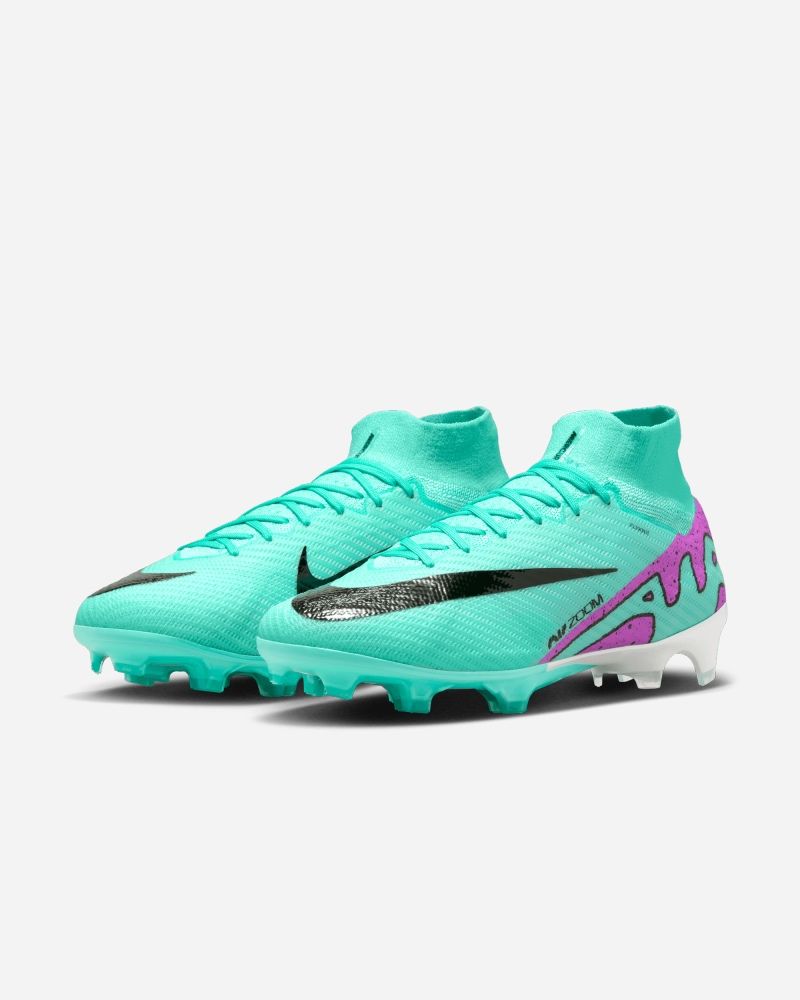Chaussures de Football Nike Air Zoom Mercurial Superfly Elite 9 FG  Turquoise Pour Homme