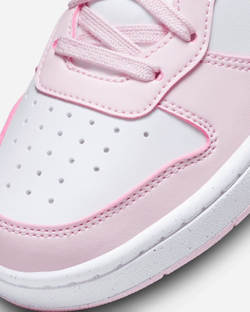 Zapatillas nike court borough blanco rosa de niña.