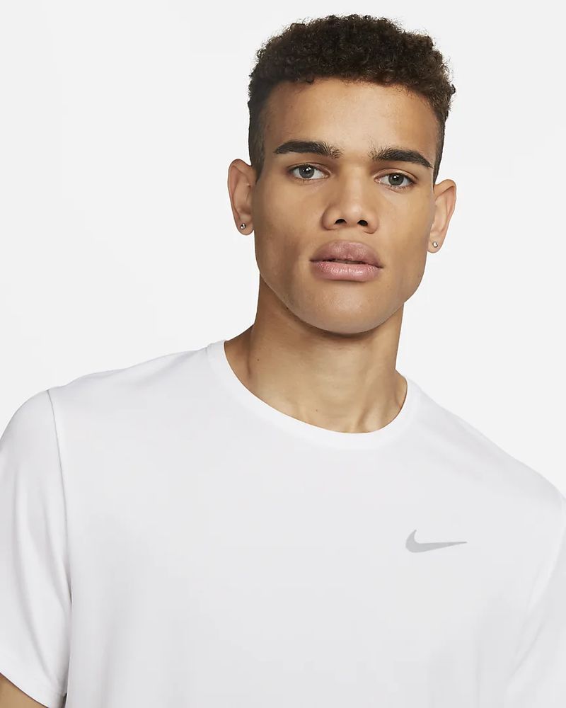 Nike Men Dri-Fit MILER UV Shirts White Athletic Jersey Tee Top Shirt  DV9316-100