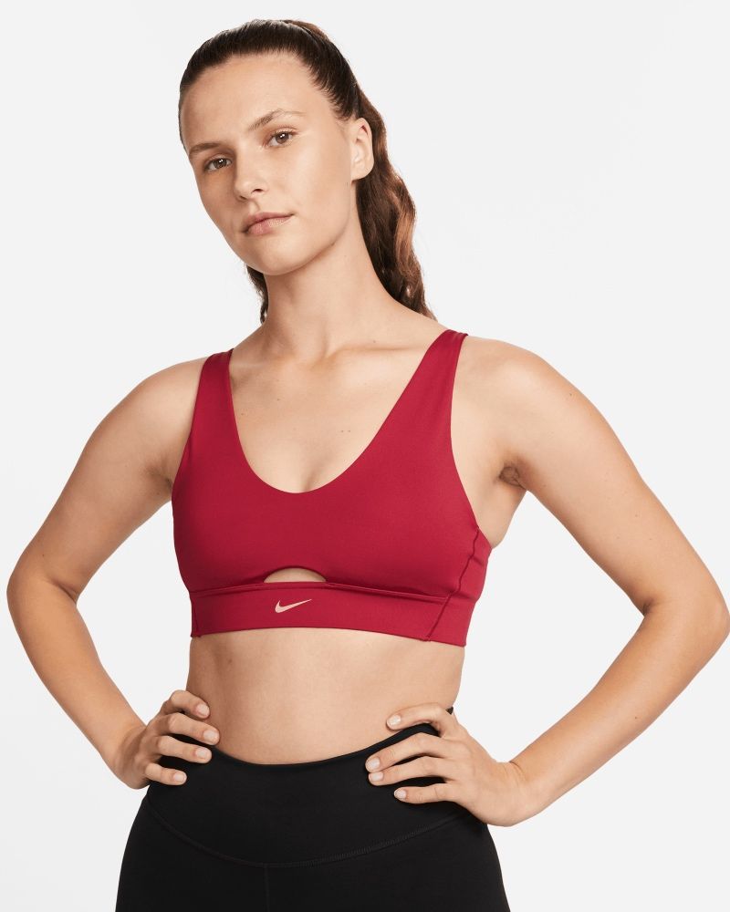 Nike Training Dri-FIT Indy plunge neck cut out sport bra in black