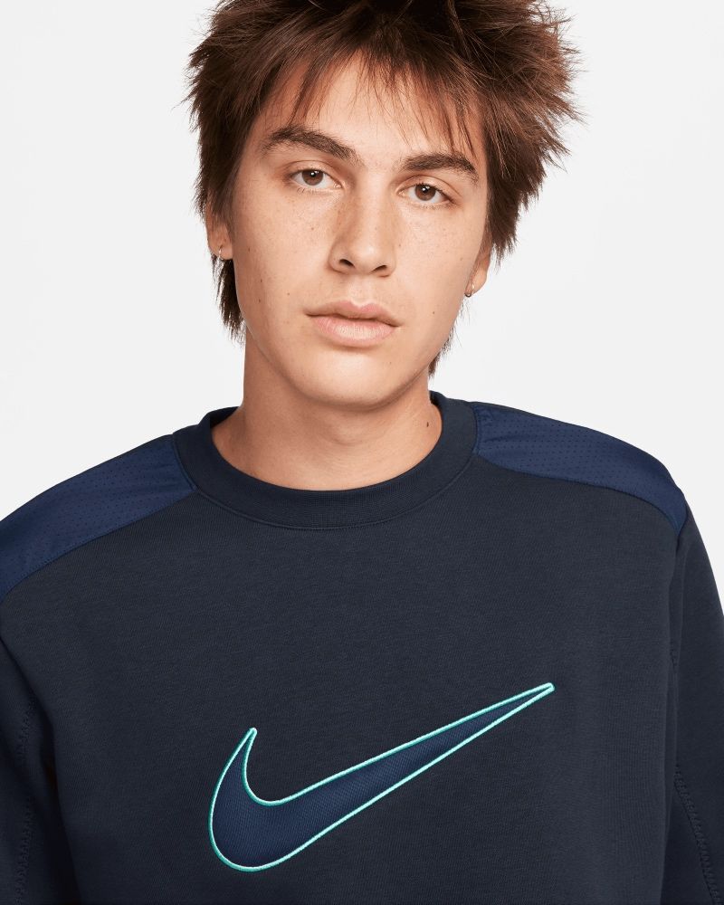 Men's Nike Sportswear SP Fleece Crew BB Black & Navy Sweatshirt
