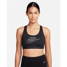 Women's Nike Swoosh Medium-Support Logo Padded Bra Black