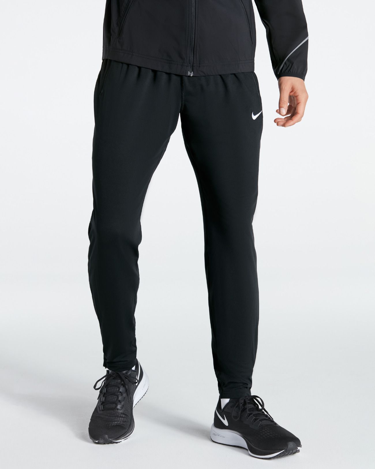 Ensemble de survêtement de running pour homme - Veste zippée et pantalon  taille élastique - Noir