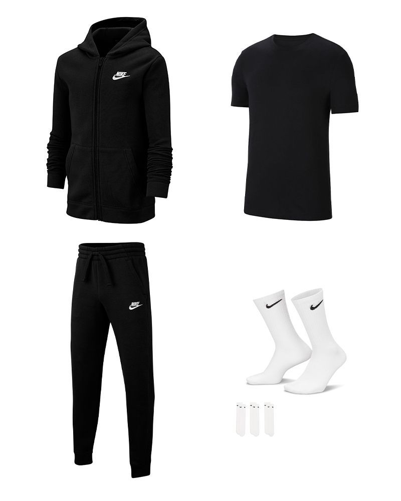 Produkt-Set Nike Sportswear für Kind. T-Shirt Socken + EKINSPORT + Jogginganzug 
