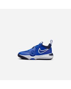 Chaussures de basket Nike Team Hustle D 11 Bleu Royal & Blanc pour enfant