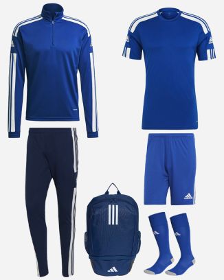 Pack adidas Squadra 21 (6 pièces) | Haut d'entrainement 1/4 zip + Pantalon de survêtement + Maillot + Short + Chaussettes + Sac à dos|