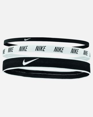 Set of 3 headbands Nike Mixed Width Black & White for unisex