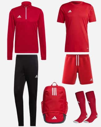 Set di prodotti adidas Entrada 22 per Bambino. Tuta + Maglia + Short + Calze + Zaino (6 prodotti)