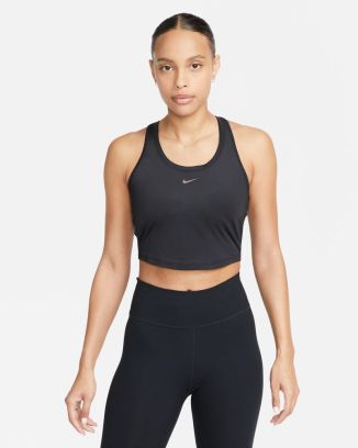 Nike Women's Dri-Fit Racerback Long Sports Bra Top-Black/Gray