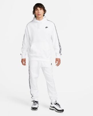 Men's Nike Club Fleece Graphic White Track Suit - FB7296-100