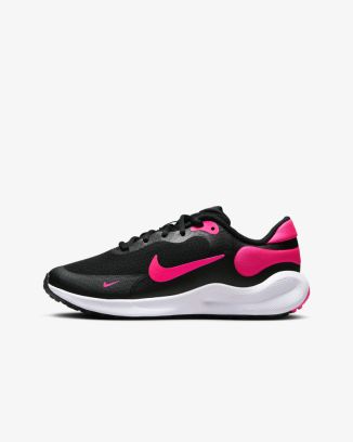 chaussures nike revolution 7 noir rose pour enfant fb7689 002