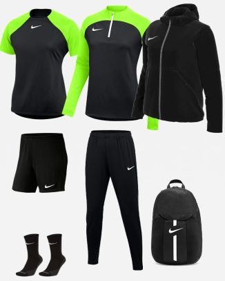 Set di prodotti Nike Academy Pro per Donne. Tuta + Maglia + Short + Calze + Parka + Zaino (7 prodotti)