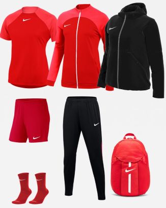 Set di prodotti Nike Academy Pro per Donne. Tuta + Maglia + Short + Calze + Parka + Zaino (7 prodotti)