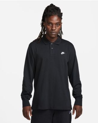 polo manches longues nike club noir pour homme fq3417 010