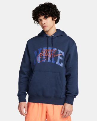 sweat a capuche nike club bleu marine pour homme fv4447 410