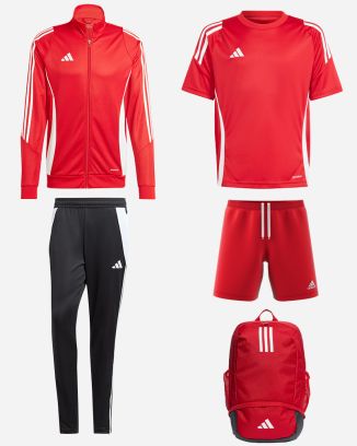 Ensemble adidas Tiro 24 pour Enfant. Maillot + Short + Survêtement + Sac à dos (5 pièces)