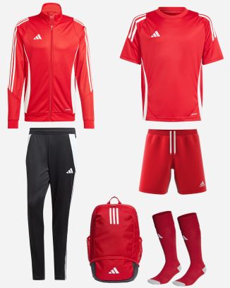 Ensemble adidas Tiro 24 pour Enfant. Maillot + Short + Chaussettes de football + Survêtement + Sac à dos (6 pièces)