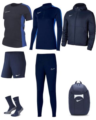 Set producten Nike Academy 23 voor Vrouwen. Trainingspak + Jersey + Korte broek + Sokken + Parka + Tas (7 artikelen)