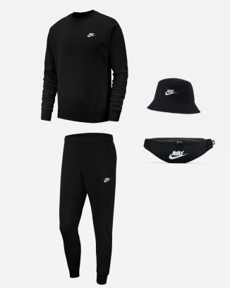Ensemble Nike Sportswear pour Homme. Sweat-shirt + Bas de jogging + Bob + Banane (4 pièces)