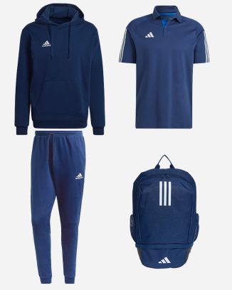 Product set adidas Entrada 22 for Men. Sweatshirt + Jogging bottoms + Polo shirt + Bag (4 items)