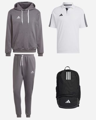 Ensemble adidas Entrada 22 pour Homme. Sweat à capuche + Bas de jogging + Polo + Sac à dos (4 pièces)