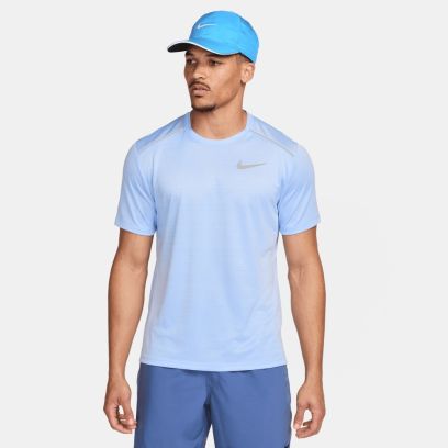 t shirt de running nike dri fit miler bleu homme aj7565 479