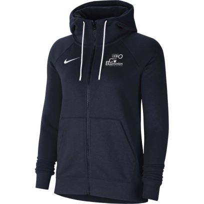 Hooded sweatshirt with zip Nike Badminton Chaponnay Val d'Ozon Navy Blue for women