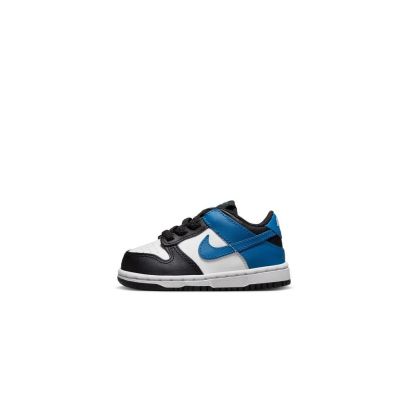 chaussures nike dunk low blanc bleu noir enfant dh9761 104