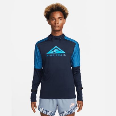 sweat capuche nike trail bleu marine homme dm4743 451