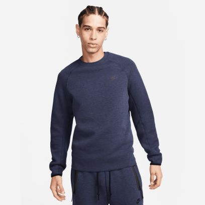 sweat shirt nike tech fleece crew bleu marine homme fb7916 473