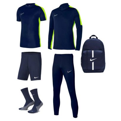 Ensemble Nike enfant Pack 6 pièces Maillot Academy 23 Short Park III Chaussettes Strike Crew Haut 1/4 zip Academy 23 Pantalon de survêtement Academy 23 Sac à dos Academy Team Youth DR1343 BV6865 DH6620 DR1356 DR1676 DA2571