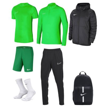 Ensemble Nike enfant Pack 7 pièces Maillot Academy 23 Short Park III Chaussettes Strike Crew Veste de survêtement Academy 23 Pantalon de survêtement Academy 23 Veste doublée Team Fall Sac à dos Academy Team Youth DR1343 BV6865 DH6620 DR1695 DR1676 CW6159 