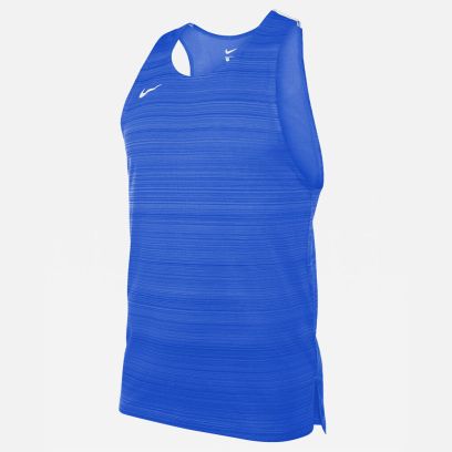 NT0300-463 Débardeur de running Nike Stock Dry Miler Bleu Royal pour Homme