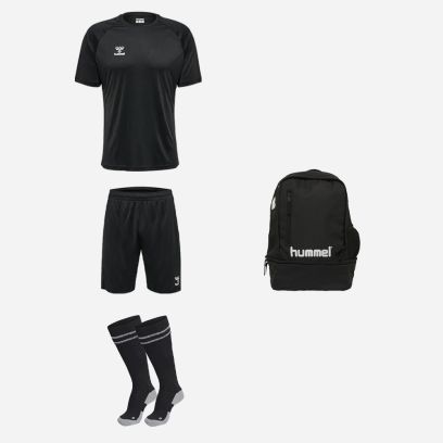 Ensemble Hummel Essential pour Homme. Maillot + Short + Chaussettes de football + Sac à dos (4 pièces)