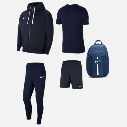 Ensemble Nike Team Club 20 pour Homme. Sweat-shirt + Bas de jogging + Tee-shirt + Short + Sac (5 pièces)