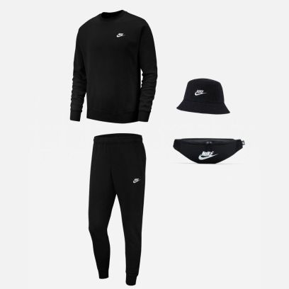 Ensemble Nike Sportswear pour Homme. Sweat-shirt + Bas de jogging + Bob + Banane (4 pièces)