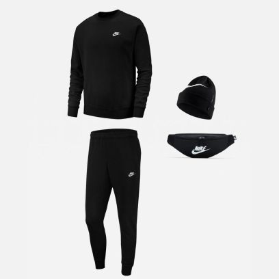 Ensemble Nike Sportswear pour Homme. Sweat-shirt + Bas de jogging + Bonnet + Banane (4 pièces)