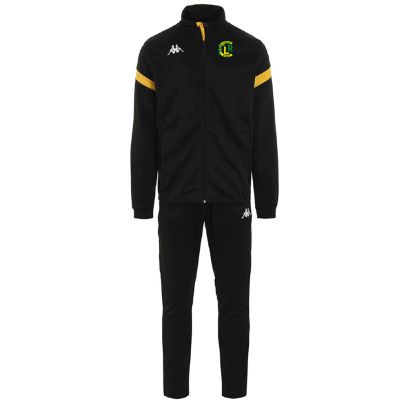 Tracksuit set FC Lecelles Rosult Black/White/Gold for kids