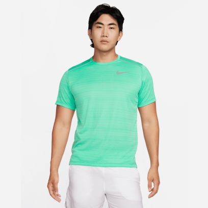 t shirt de running nike dri fit miler vert homme aj7565 369