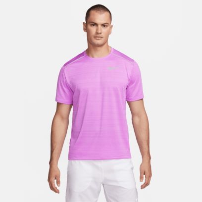 t shirt de running nike dri fit miler violet homme aj7565 532