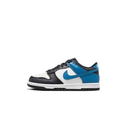 chaussures nike dunk low blanc bleu noir enfant dh9765 104