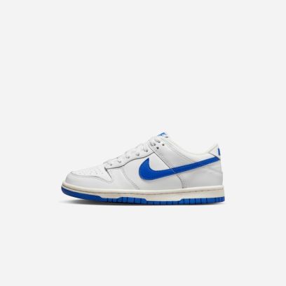 chaussures nike dunk low blanc et bleu royal enfant dh9765 105