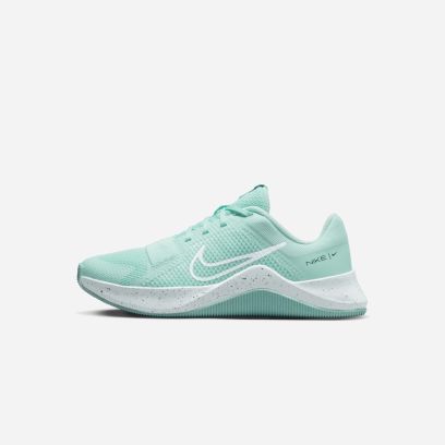 chaussures training nike mc trainer 2 vert blanc femme dm0824 300