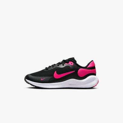 chaussures nike revolution 7 noir rose pour enfant fb7689 002