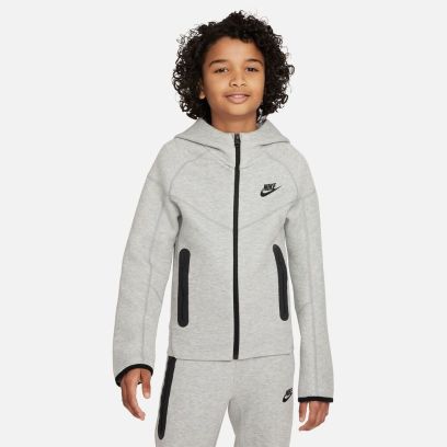 sweat a capuche zippe nike tech fleece gris enfant fd3285 063