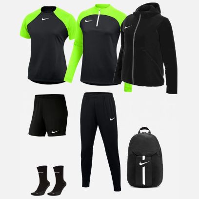 Conjunto Nike Academy Pro para Mujeres. Chándal + Camiseta + Pantalón corto + Calcetines + Parka + Mochila (7 productos)