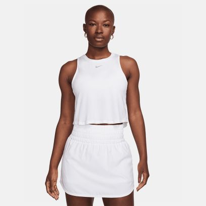 debardeur crop top nike one classic blanc femme fn2845 100