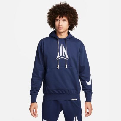 sweat a capuche de basket nike ja bleu marine homme fn2987 410